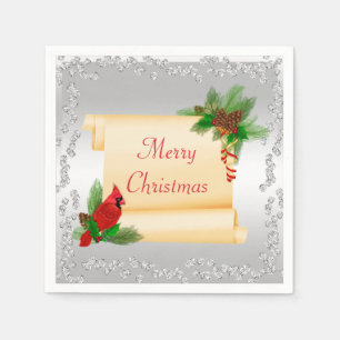 Eleganter Kardinalvogel & Diamant-Weihnachten mit Serviette