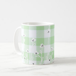Eleganter karierter Gingham, grün und grün Kaffeetasse