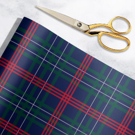 Eleganter Karierter Urlaub in Rotem Tartan Geschenkpapier