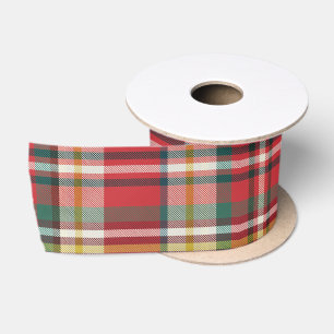Eleganter Karierter Weihnachtsurlaub Rustikal Satinband