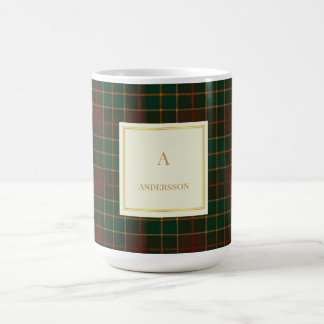 Eleganter Karomuster-Monogramm-Becher Kaffeetasse
