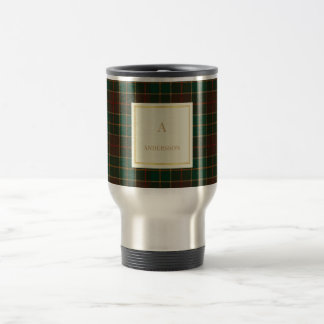 Eleganter Karomuster Monogramm Reisetasse Reisebecher