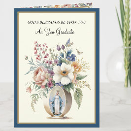 Eleganter katholischer Abschluss Jungfrau Mary Blu Karte