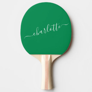 Eleganter Kelly-Grün-Script-Name Personalisiert Tischtennis Schläger