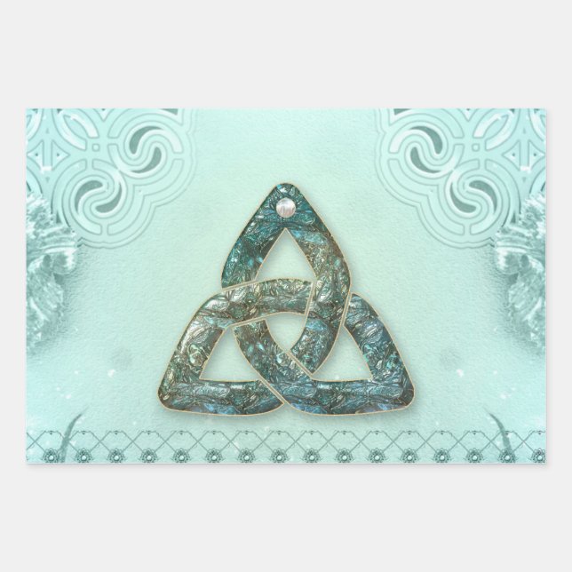 Eleganter keltischer Knoten Geschenkpapier Set (Vorderseite)