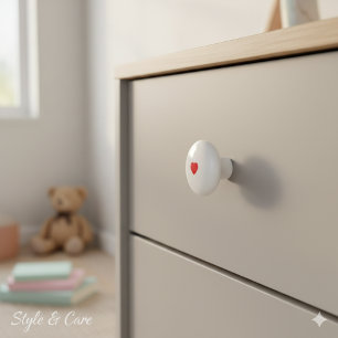 Eleganter Keramikknopf mit minimalistischer Herzfo Keramikknauf