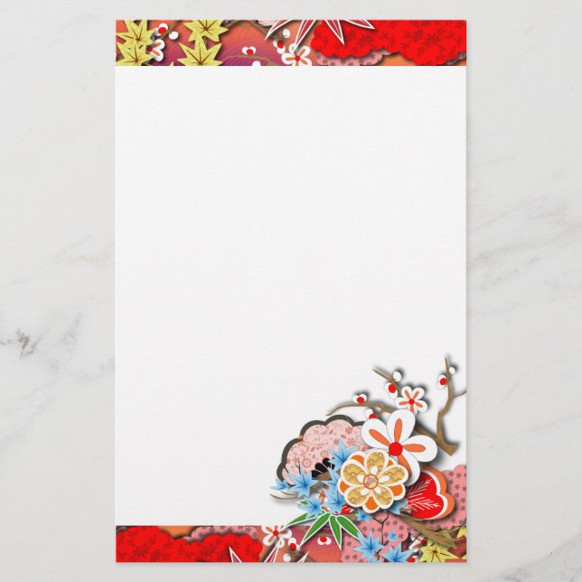Eleganter Kimono - Japaner-Entwurfs-Briefpapier Briefpapier (Vorderseite)