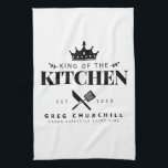 Eleganter King of The Kitchen Modernes Personalisi Geschirrtuch<br><div class="desc">Perfekte Geschenke für deinen Vater,  Opa,  Bruder oder jeden wichtigen Mann in deinem Leben! Personalisieren Sie Ihre ganz einfach auf der Zuhause!</div>