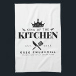 Eleganter King of The Kitchen Modernes Personalisi Geschirrtuch<br><div class="desc">Perfekte Geschenke für deinen Vater,  Opa,  Bruder oder jeden wichtigen Mann in deinem Leben! Personalisieren Sie Ihre ganz einfach auf der Zuhause!</div>