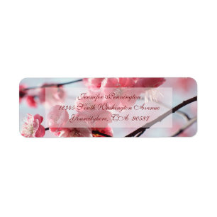 Eleganter Kirschblüten-Rücksendeadressen-Aufkleb