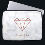 eleganter klarer laptopschutzhülle<br><div class="desc">Moderner und trendy Entwurf,  der Imitat-Rosen-Golddiamanten und weißen Marmor kennzeichnet.</div>
