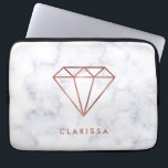 eleganter klarer laptopschutzhülle<br><div class="desc">Moderner und trendy Entwurf, der Imitat-Rosen-Golddiamanten und weißen Marmor kennzeichnet.</div>
