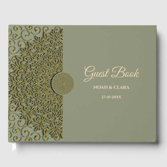 Eleganter Klassiker Mandala G Gästebuch (Vorderseite)