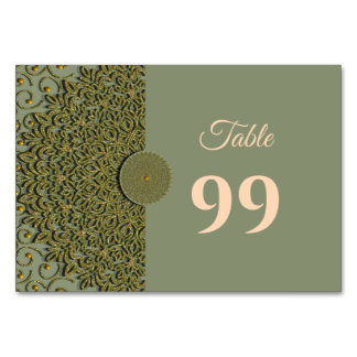 Eleganter Klassiker Mandala Modernes Magengrün & G Tischnummer