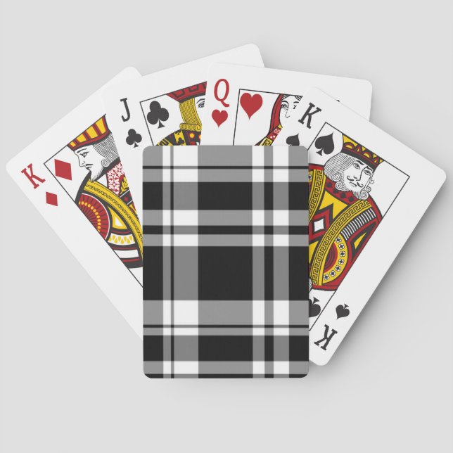 Eleganter Klassiker Schwarz/Weiß Kariert Spielkarten (Rückseite)
