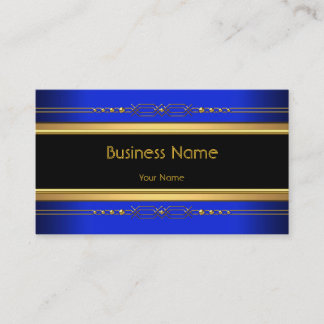Eleganter klassischer Black Yellow Gold Royal Blue Visitenkarte
