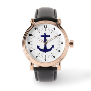 eleganter klassischer Blue Anker Armbanduhr
