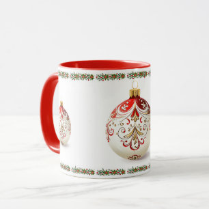 Eleganter klassischer botanischer Weihnachtsfeier- Tasse