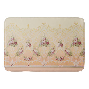 Eleganter klassischer Floral- und Gold-Rokoko Fili Badematte