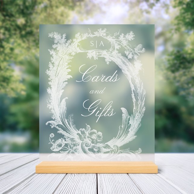 Eleganter klassischer französischer Rokoko Floral Acrylschild (Von Creator hochgeladen)