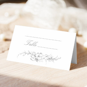 Eleganter klassischer französischer Rokoko Floral Platzkarte