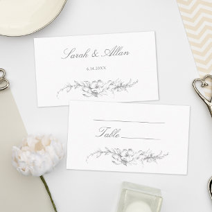Eleganter klassischer französischer Rokoko Floral Platzkarte