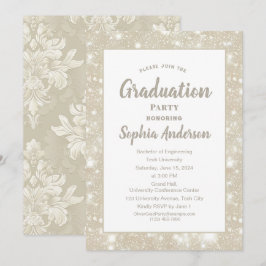 Eleganter klassischer Glitzer Abschluss Einladung