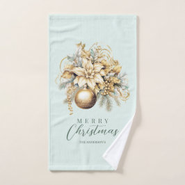 Eleganter klassischer Goldminze-Luxus Weihnachtsbo Handtuch