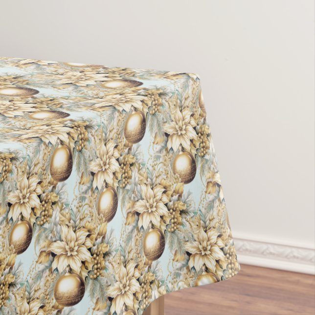 Eleganter klassischer Goldminze-Luxus Weihnachtsbo Tischdecke (Beispiel)