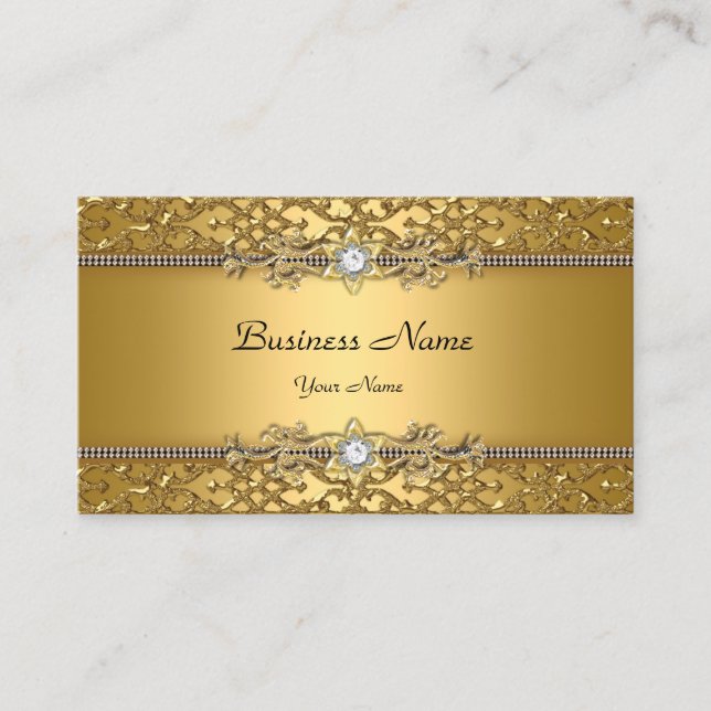 Eleganter klassischer Goldschmuck Embossed Jewel Visitenkarte (Vorderseite)