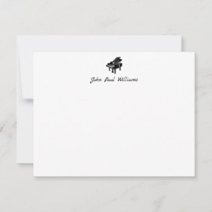 Eleganter Klassischer Grand Piano Musikkalligraphi Mitteilungskarte