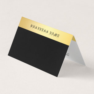 Eleganter klassischer Hochzeitstext Schwarz Gold E Visitenkarten