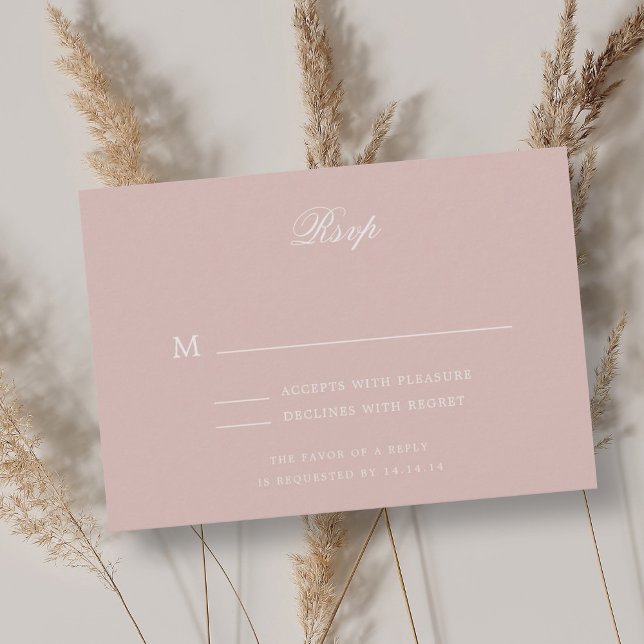 Eleganter klassischer Hochzeitstil RSVP Dusty Blus (Elegant Romantic Classic Wedding RSVP Dusty Blush)