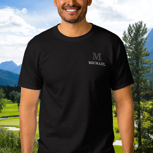 Eleganter klassischer Individuelle Name Monogram P Besticktes T-Shirt