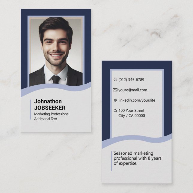 Eleganter klassischer Jobsucher Minimal Schlicht B Visitenkarte (Vorne/Hinten)