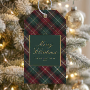 Eleganter klassischer Karo-Weihnachten Geschenkanhänger