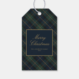 Eleganter klassischer Karo-Weihnachten Geschenkanhänger