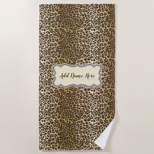 Eleganter klassischer Leopardenmuster-Individuelle Strandtuch (Vorderseite)