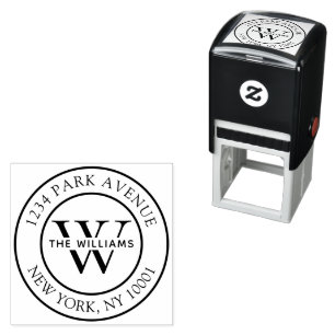 Eleganter klassischer Monogramm-Absender Permastempel