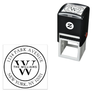 Eleganter klassischer Monogramm-Absender Permastempel