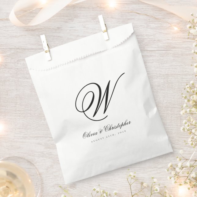 Eleganter klassischer Nachname ErstHochzeit Geschenktütchen (Ausgeschnitten)