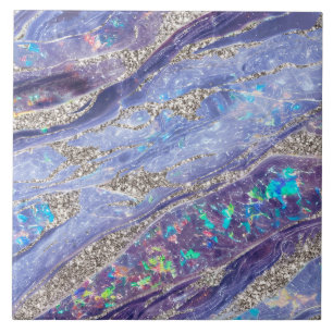 Eleganter klassischer Opal-Marmor Lila Silberner G Fliese