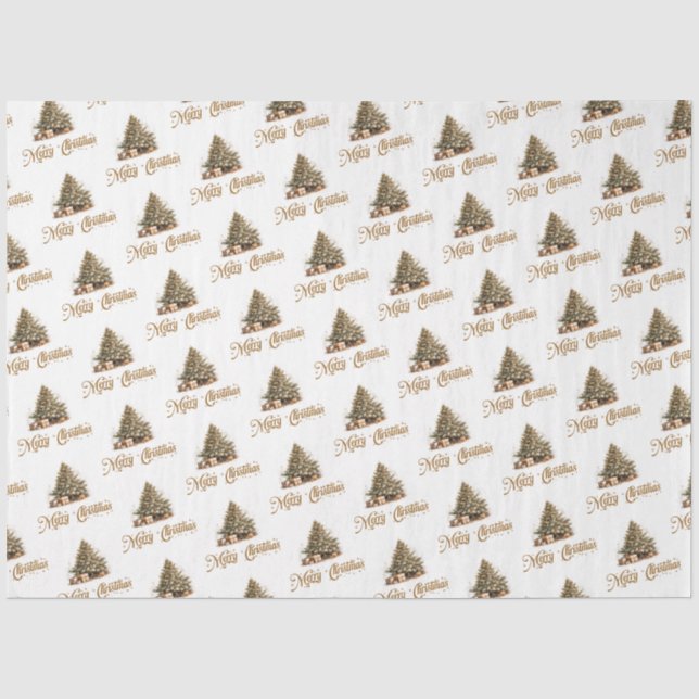 Eleganter klassischer pastellgrüner Weihnachtsbaum Seidenpapier (Vorderseite)