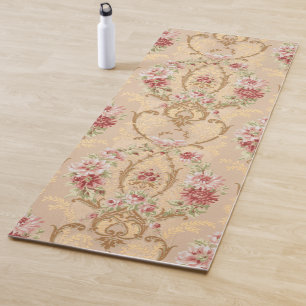 Eleganter klassischer Rokoko mit Blumen und Gold F Yogamatte