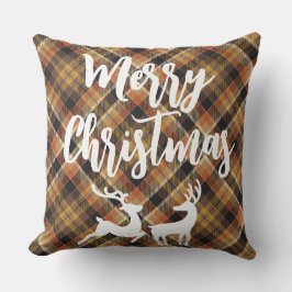 Eleganter klassischer Tartan kariert Merry Weihnac Kissen