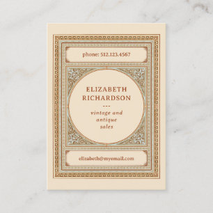 Eleganter klassischer Vintager Rahmen Bibliothek Visitenkarte