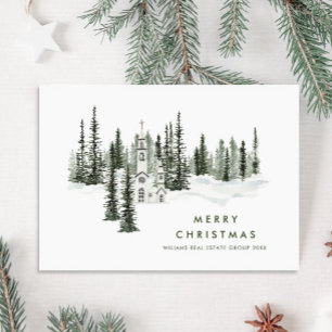 Eleganter klassischer Weihnachtswald Corporate Feiertagskarte