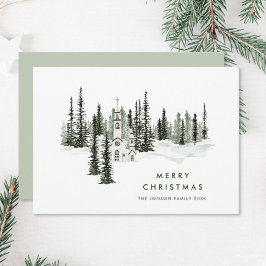 Eleganter klassischer Weihnachtswald Feiertagskarte