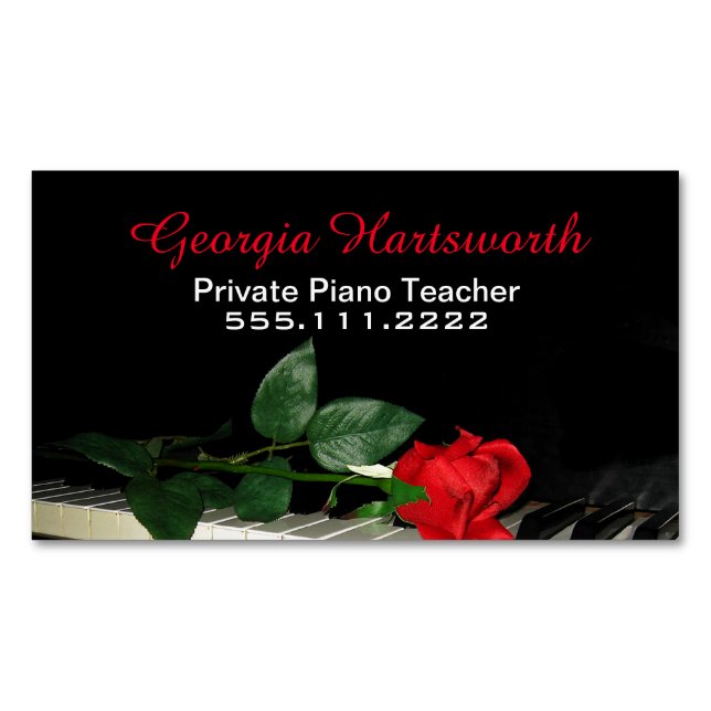 Eleganter Klavier-Lehrer-Geschäfts-Magnet Magnetische Visitenkarte (Vorderseite)
