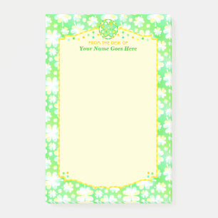 Eleganter Kleeblatt-Klee-personalisierte Post-it Klebezettel
